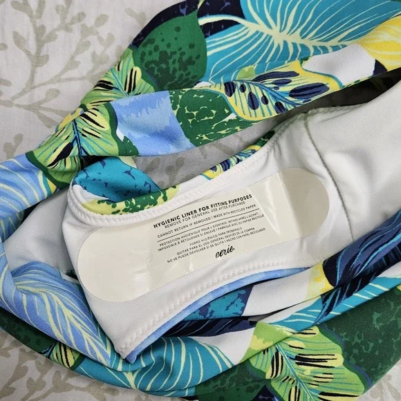 *New* American Eagle Aerie Green/Blue Tropical Swim Bottoms Size Small - Picture 7 of 7